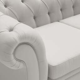 3 Seater Sofa - Dove grey - House Linen Mix - Harris Chesterfield - The Cotswold Company - thumbnail 5