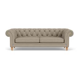 3 Seater Sofa - Dove grey - House Linen Mix - Harris Chesterfield - The Cotswold Company - thumbnail 2
