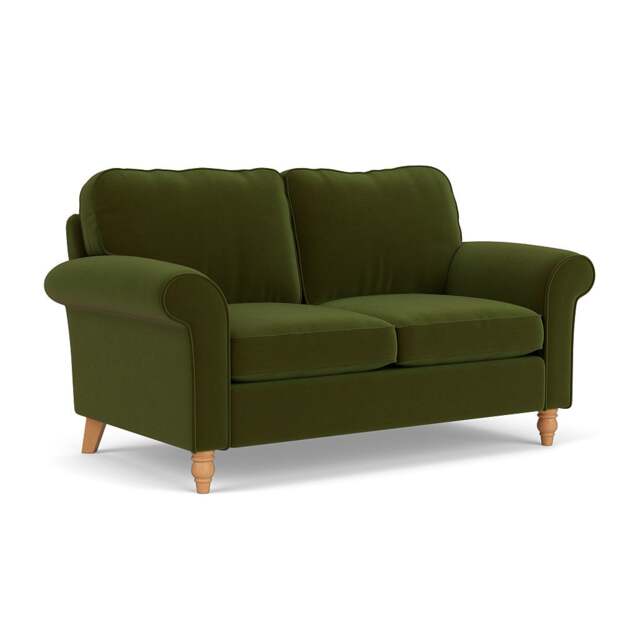 Large 2 Seater Sofa - Forest Green - Matt Velvet - Hurley - The Cotswold Company - image 1