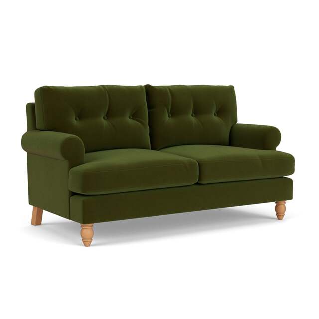 Large 2 Seater Sofa - Forest Green - Matt Velvet - Talbot - The Cotswold Company - image 1