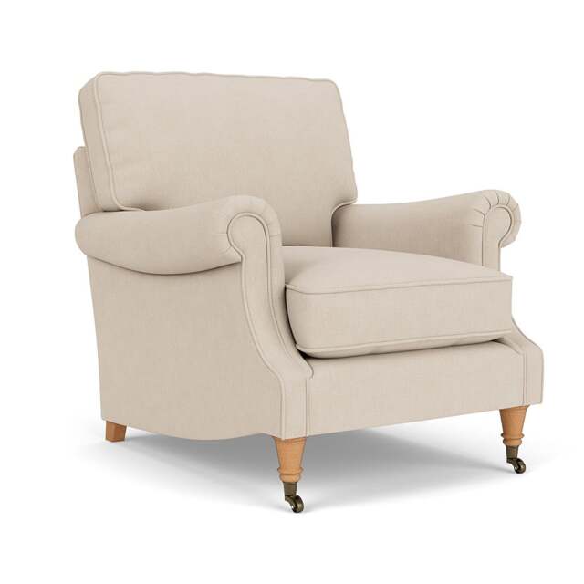 Armchair - Lily White - House Linen Mix - Taylor High Back - The Cotswold Company - image 1