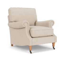 Armchair - Lily White - House Linen Mix - Taylor High Back - The Cotswold Company - thumbnail 1