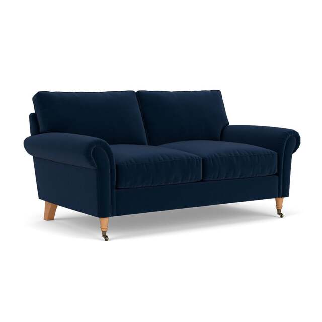 Large 2 Seater Sofa - Deep blue - Matt Velvet - Osbourne - The Cotswold Company - image 1