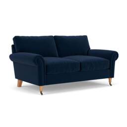 Large 2 Seater Sofa - Deep blue - Matt Velvet - Osbourne - The Cotswold Company