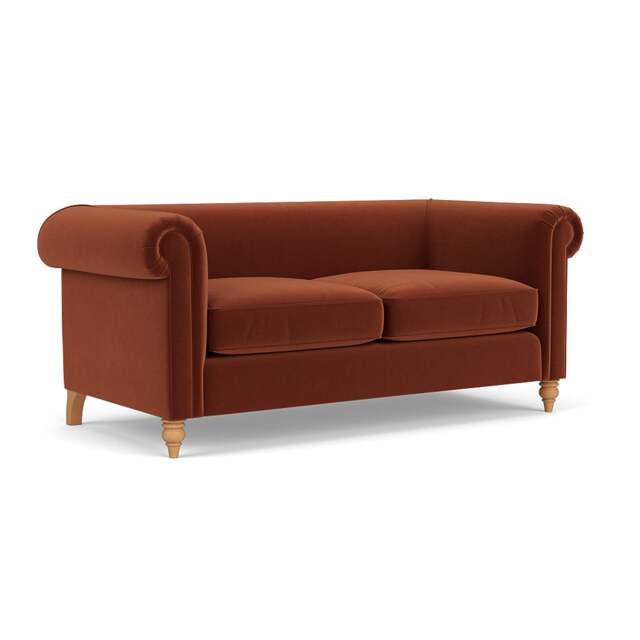 3 Seater Sofa - Brick - Matt Velvet - Rayner - The Cotswold Company - image 1