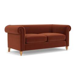 3 Seater Sofa - Brick - Matt Velvet - Rayner - The Cotswold Company - thumbnail 1