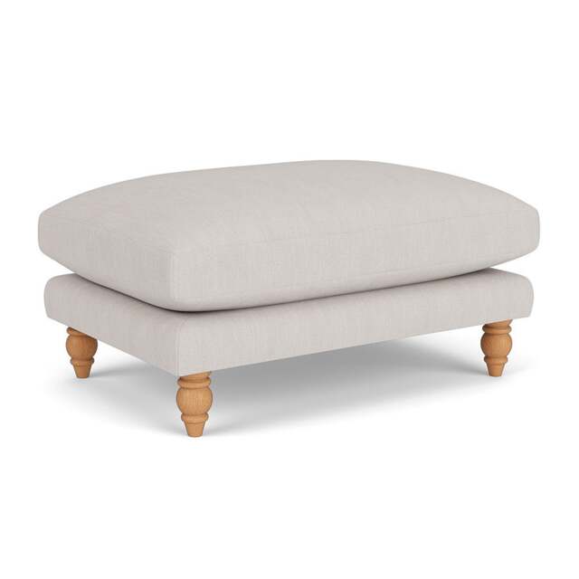 Foot Stool - Soft White - Luxury Italian Linen - Emily - The Cotswold Company - image 1