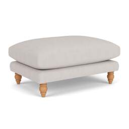 Foot Stool - Soft White - Luxury Italian Linen - Emily - The Cotswold Company - thumbnail 1