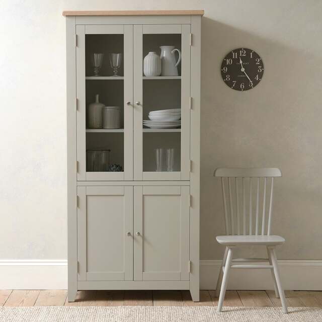 Glass Display Cabinet - Chester Dove Grey - The Cotswold Company - image 1