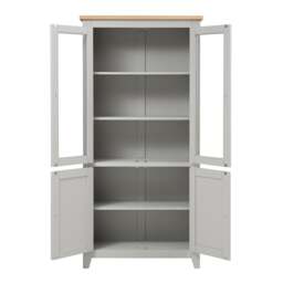 Glass Display Cabinet - Chester Dove Grey - The Cotswold Company - thumbnail 4