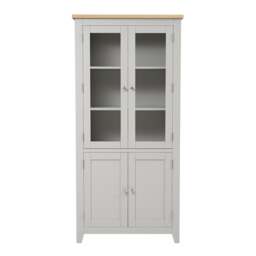 Glass Display Cabinet - Chester Dove Grey - The Cotswold Company - thumbnail 2