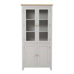 Glass Display Cabinet - Chester Dove Grey - The Cotswold Company - thumbnail 3