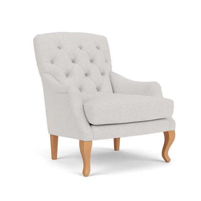 Armchair - Grey - Broadway Stripe - Olivia - The Cotswold Company - image 1