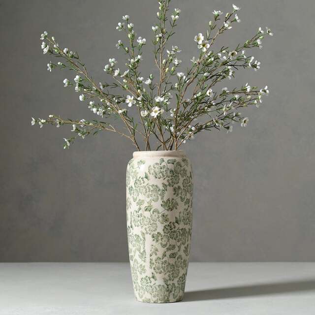 Vase Ople Green Floral Tall - The Cotswold Company - image 1