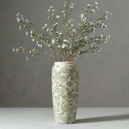 Vase Ople Green Floral Tall - The Cotswold Company