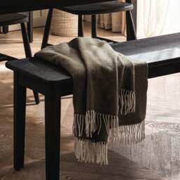 Throw with Cashmere - Forest Green - Home Accessories - The Cotswold Company - thumbnail 2