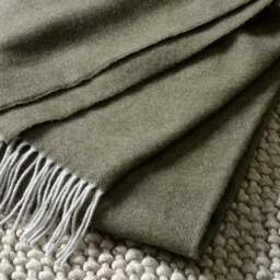 Throw with Cashmere - Forest Green - Home Accessories - The Cotswold Company