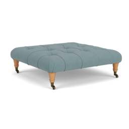Foot Stool - Sky blue - House linen mix - Amelia - The Cotswold Company - thumbnail 1