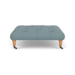 Foot Stool - Sky blue - House linen mix - Amelia - The Cotswold Company - thumbnail 3
