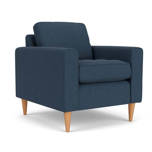 Armchair - Indigo - House Linen Mix - Saxon - The Cotswold Company - image 1