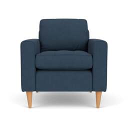 Armchair - Indigo - House Linen Mix - Saxon - The Cotswold Company - thumbnail 2