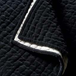 Cotton Velvet Driftline Weave Bed Throw Navy - Home Accessories - The Cotswold Company