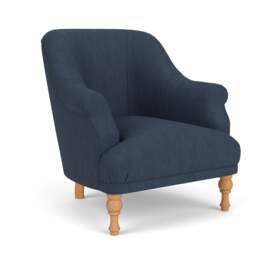 Armchair - Indigo - Luxury Italian Linen - Everett - The Cotswold Company - thumbnail 1