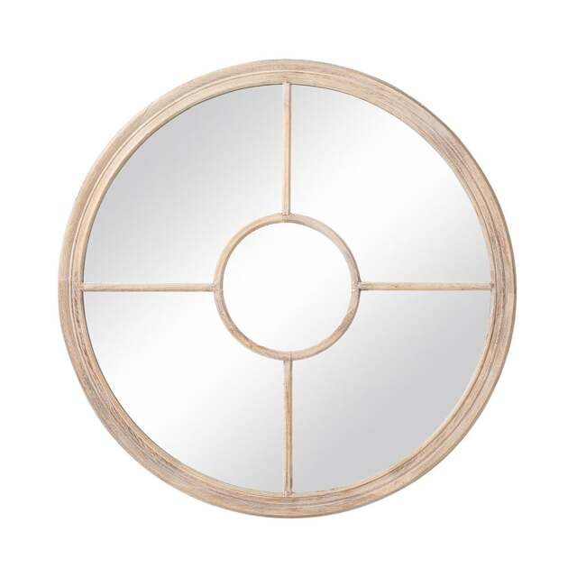 Round Window Mirror - Swerford Washed Wood - The Cotswold Company - image 1