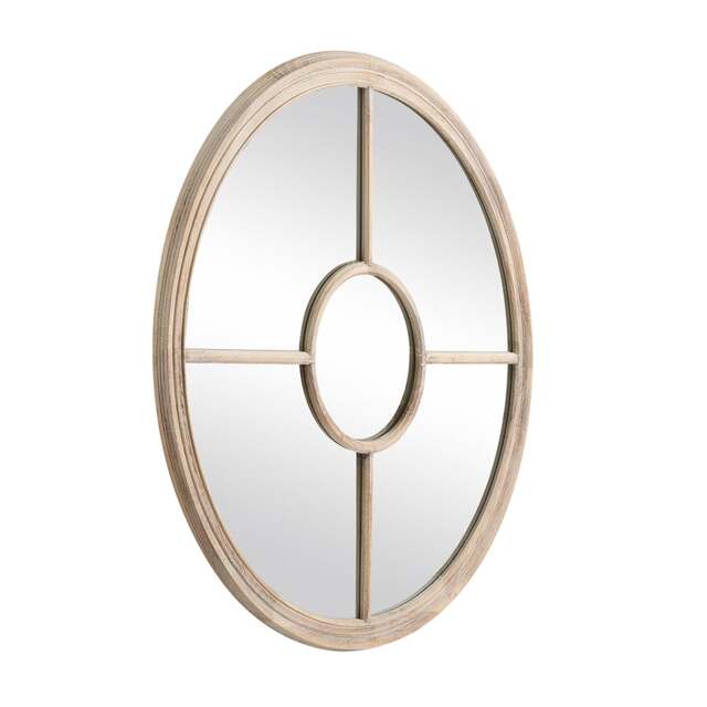 Swerford Washed Wood Round Window Mirror - The Cotswold Company - image 1