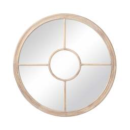 Swerford Washed Wood Round Window Mirror - The Cotswold Company - thumbnail 2
