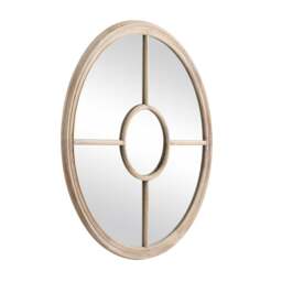 Swerford Washed Wood Round Window Mirror - The Cotswold Company