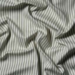 Curtain Pair - 167x137cm - Lansdown Ticking Stripe Apple Green - The Cotswold Company - thumbnail 3