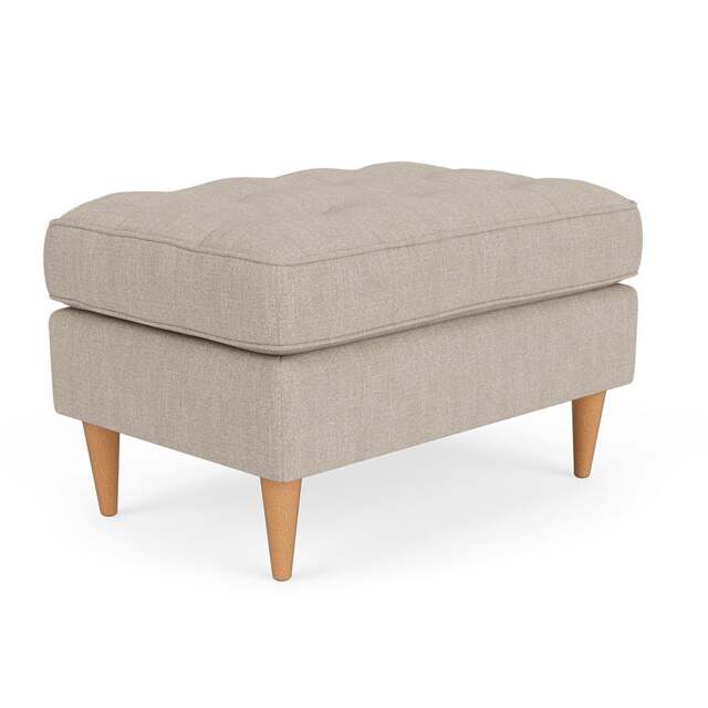 Foot Stool - Natural - Luxury Italian Linen - Saxon Small - The Cotswold Company - image 1