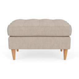 Foot Stool - Natural - Luxury Italian Linen - Saxon Small - The Cotswold Company - thumbnail 2