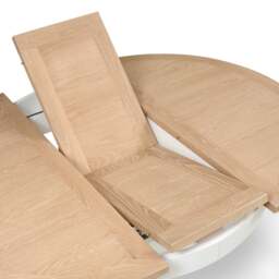 4-6 Seater Round Extending Dining Table - Chester Pure White - The Cotswold Company - thumbnail 6