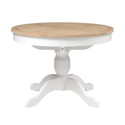 4-6 Seater Round Extending Dining Table - Chester Pure White - The Cotswold Company - thumbnail 3