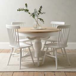 4-6 Seater Round Extending Dining Table - Chester Pure White - The Cotswold Company - thumbnail 2