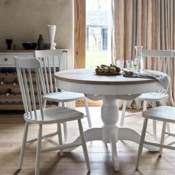4-6 Seater Round Extending Dining Table - Chester Pure White - The Cotswold Company