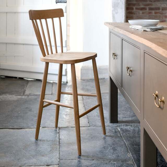 Elkstone Mellow Oak Spindleback Bar Stool - The Cotswold Company - image 1