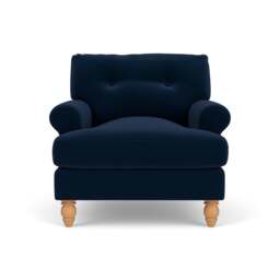 Armchair - Deep blue - Matt Velvet - Talbot - The Cotswold Company - thumbnail 2