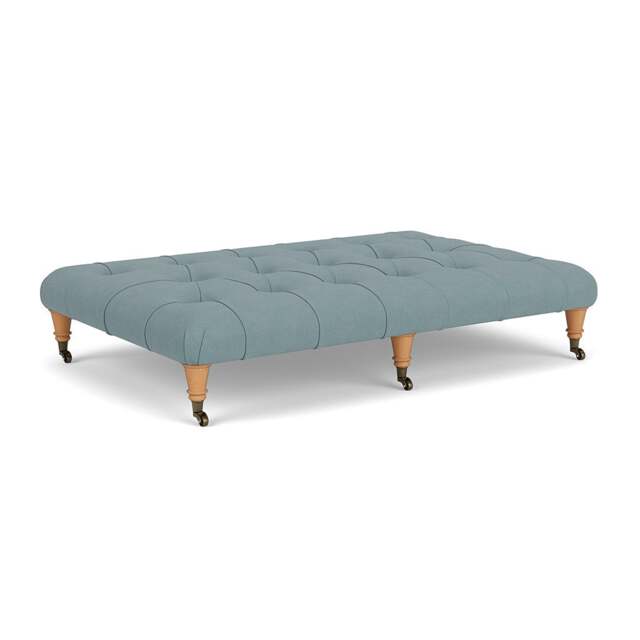 Foot Stool - Sky blue - House linen mix - Amelia Large - The Cotswold Company - image 1