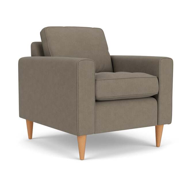 Armchair - Mid Grey - House Linen Mix - Saxon - The Cotswold Company - image 1