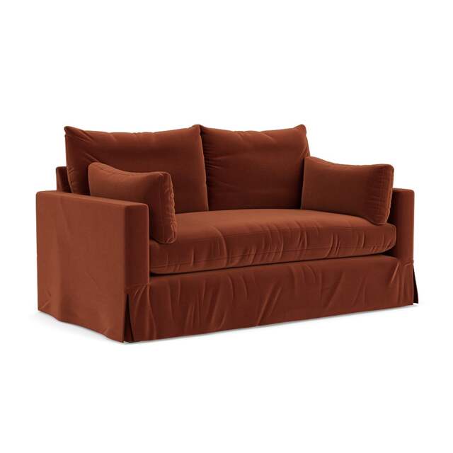Large 2 Seater Sofa - Brick - Matt Velvet - Ashton - The Cotswold Company - image 1