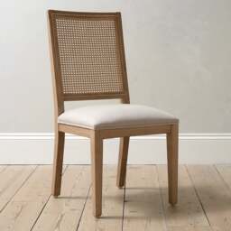 Elkstone Mellow Oak Rattan Back Dining Chair Stone - The Cotswold Company