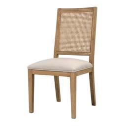 Elkstone Mellow Oak Rattan Back Dining Chair Stone - The Cotswold Company - thumbnail 4