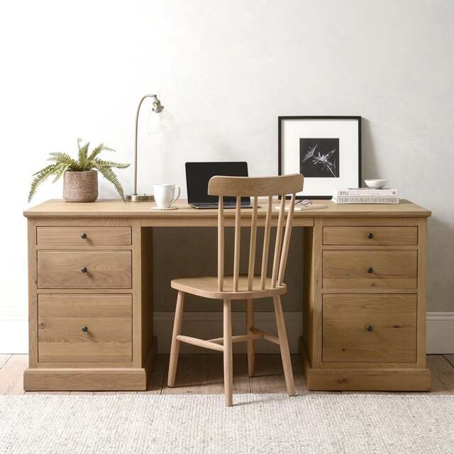 Elkstone Mellow Oak Executive Desk - The Cotswold Company - image 1