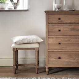 Dressing Table Stool - Elkstone Mellow Oak - The Cotswold Company - thumbnail 2