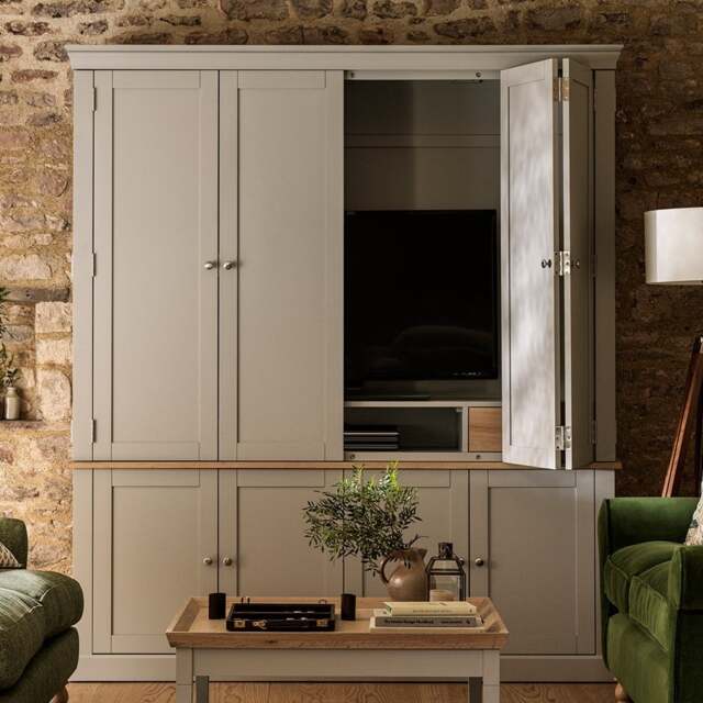 Hideaway Media Unit - Chester Dove Grey - The Cotswold Company - image 1