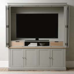 Hideaway Media Unit - Chester Dove Grey - The Cotswold Company - thumbnail 2