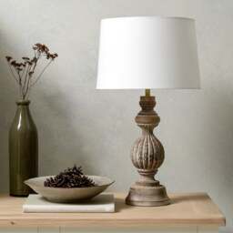Bridewell White Wash Table Lamp - Home Accessories - The Cotswold Company - thumbnail 2